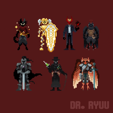 Friend's DND characters - pixel sprites